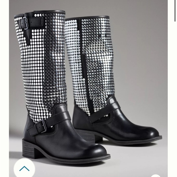Anthropologie Vicenza Studded Moto Boots New in Box Size 7 - Picture 2 of 13